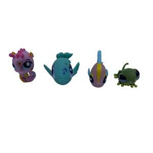 Littlest Pet Shop LPS Aquatic Animals Lot of 4 Seahorse Whale Angelfish Gecko
